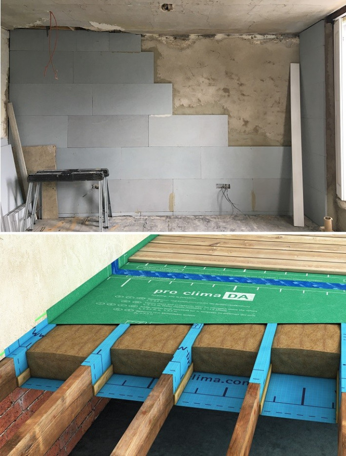 Thermal upgrading of solid walls and suspended timber floors
