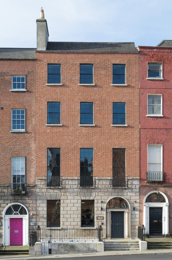 Newly conserved facade of 30 Parnell Square, Dublin 1