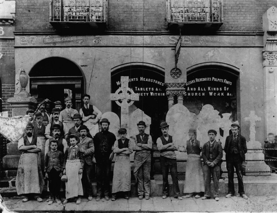 J. Pearse workers photographed outside the premises c.1897